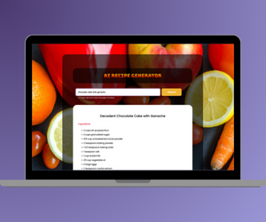 AI recipe Generator page